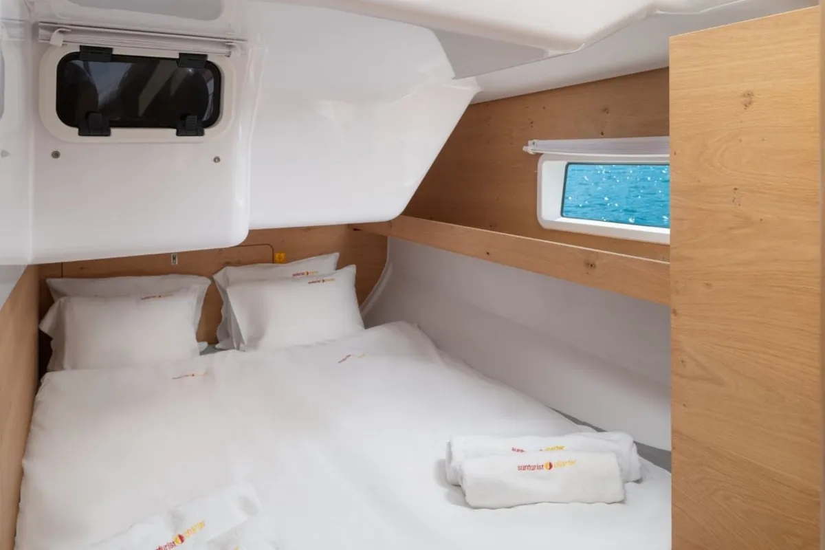 Cabin on Amaretto, a Elan Impression 45 sailboat at Zadar, Croatia