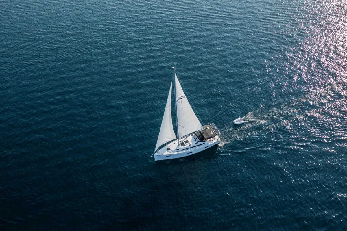 Exterior view of Amaretto, a Elan Impression 45 sailboat at Zadar, Croatia