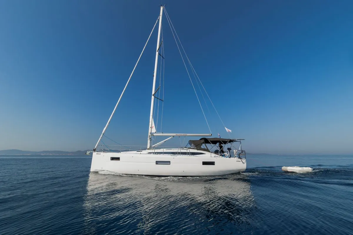 Exterior view of Amaretto, a Elan Impression 45 sailboat at Zadar, Croatia