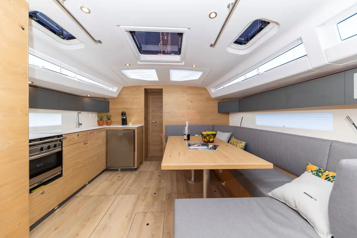 Salon of Amaretto, a Elan Impression 45 sailboat at Zadar, Croatia