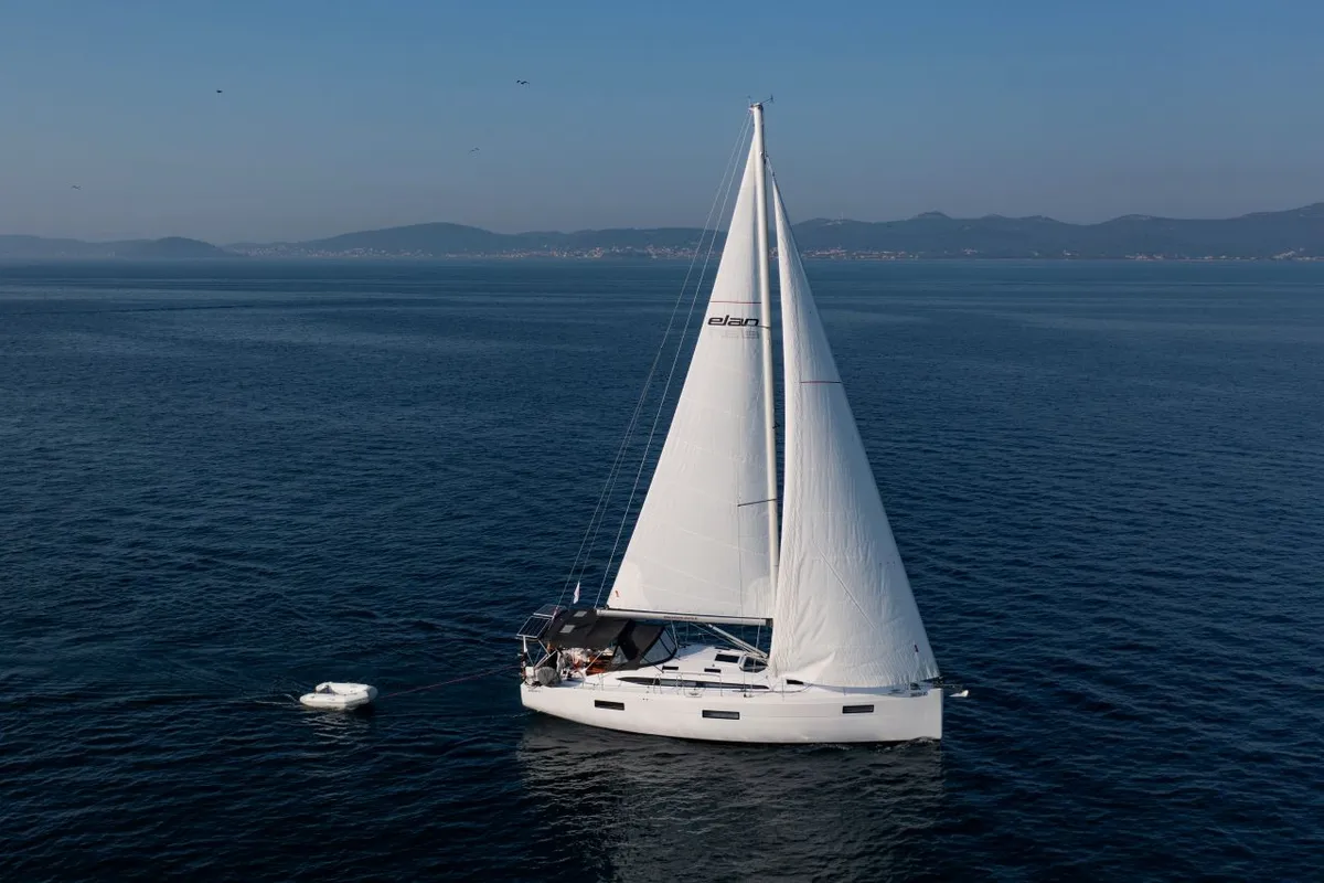 Exterior view of Amaretto, a Elan Impression 45 sailboat at Zadar, Croatia