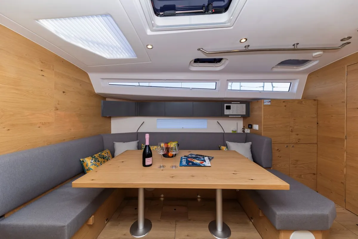Salon of Amaretto, a Elan Impression 45 sailboat at Zadar, Croatia
