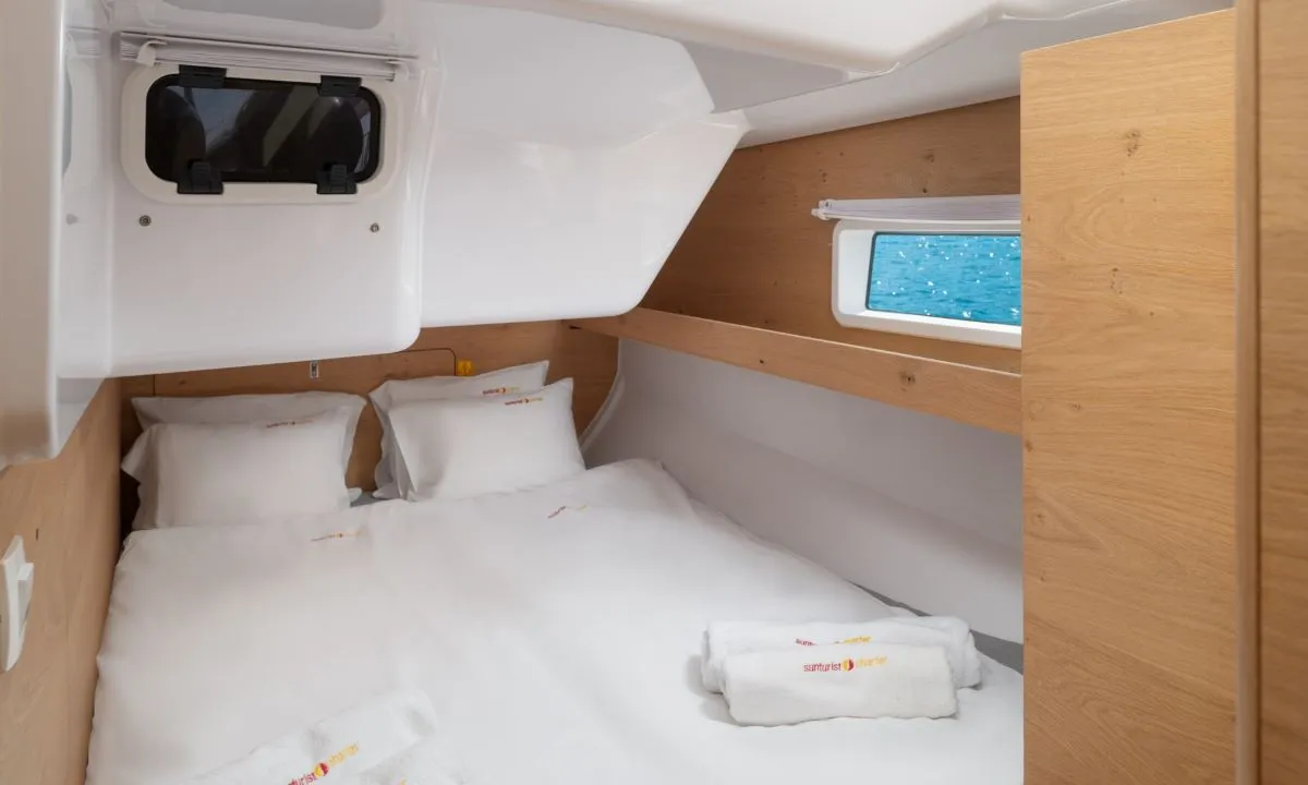 Cabin on Amaretto, a Elan Impression 45 sailboat at Zadar, Croatia