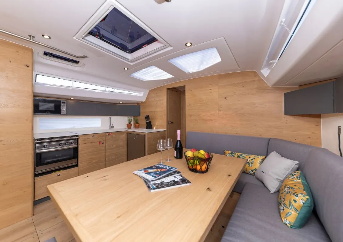 Salon of Amaretto, a Elan Impression 45 sailboat at Zadar, Croatia