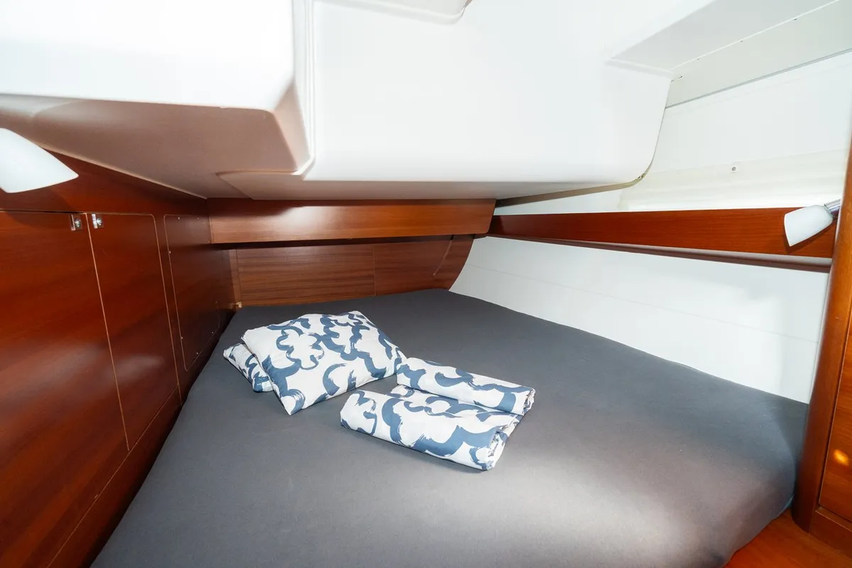 Cabin on Cygnus, a Dufour 460 GL sailboat at Grad Pula, Croatia
