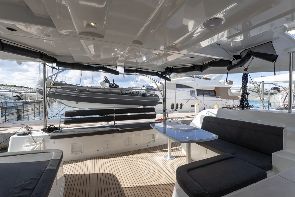 Deck of Linda II, a Lagoon 46 catamaran at Split, Croatia