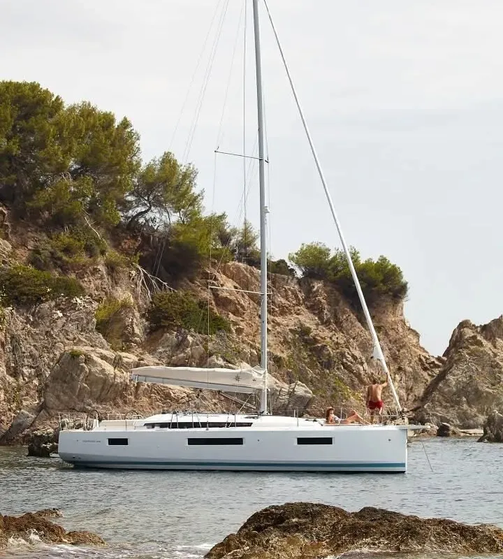 Exterior view of Jeanneau Sun Odyssey 440, a sailboat at Bodrum, Turkey