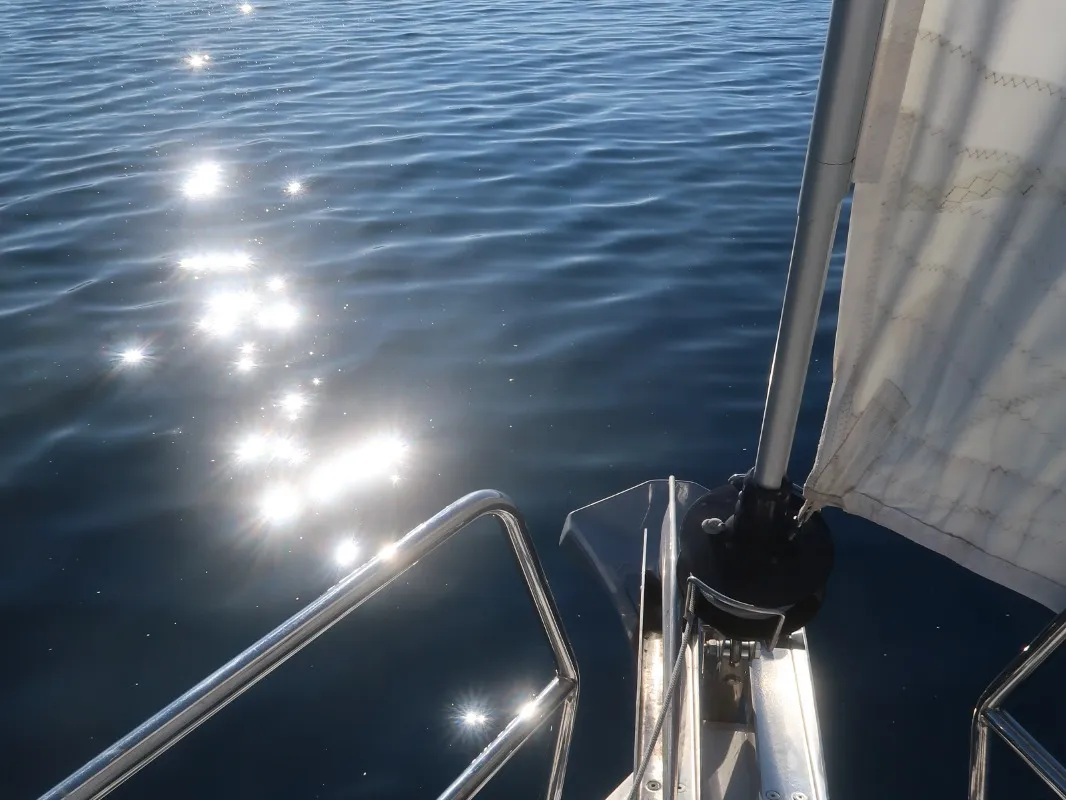 Deck of Jeanneau Sun Odyssey 440, a sailboat at Bodrum, Turkey