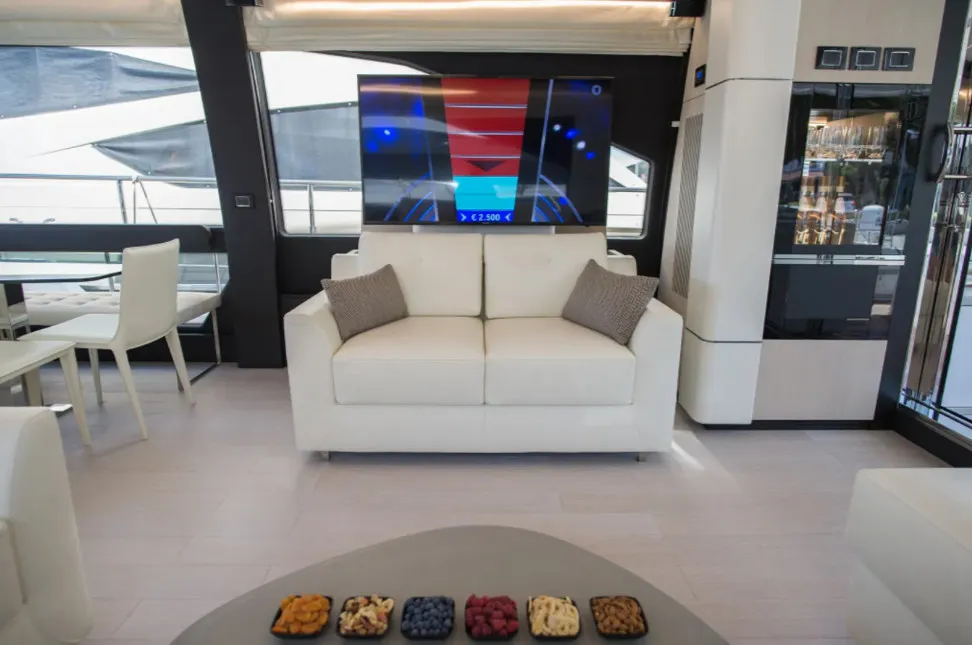Salon of Alyss, a Azimut 72 motor yacht at Skradin, Croatia