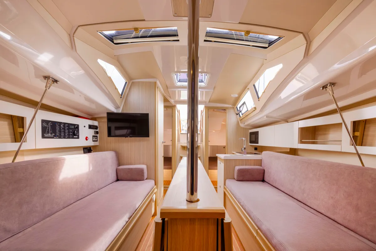 Salon of Zatoka Mrowcza, a Northman Maxus 34 sailboat at Sztynort, Poland