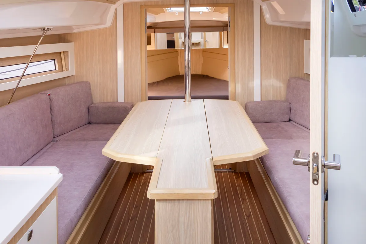 Salon of Zatoka Mrowcza, a Northman Maxus 34 sailboat at Sztynort, Poland