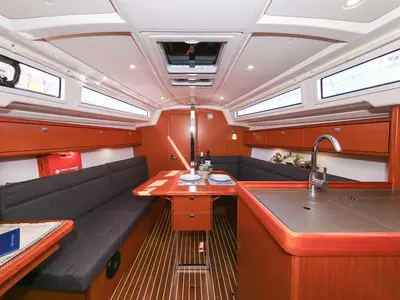 Salon of Nemo, a Bavaria Cruiser 33 sailboat at Murter, Croatia