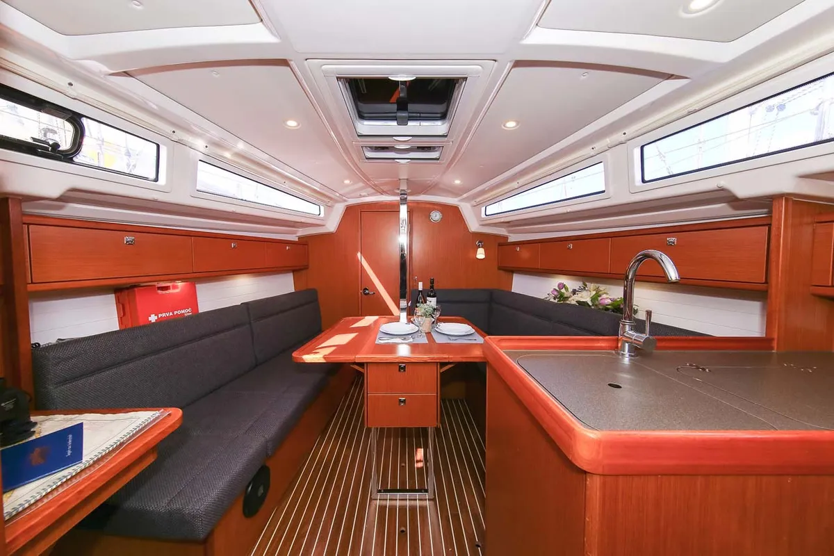 Salon of Nemo, a Bavaria Cruiser 33 sailboat at Murter, Croatia