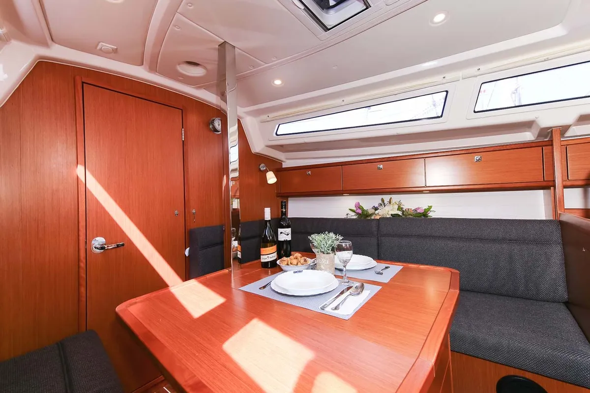 Salon of Nemo, a Bavaria Cruiser 33 sailboat at Murter, Croatia