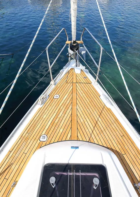 Deck of Nemo, a Bavaria Cruiser 33 sailboat at Murter, Croatia