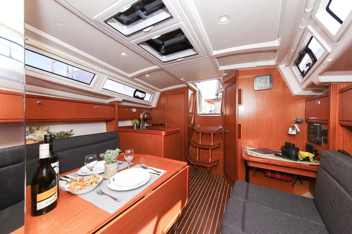 Salon of Nemo, a Bavaria Cruiser 33 sailboat at Murter, Croatia
