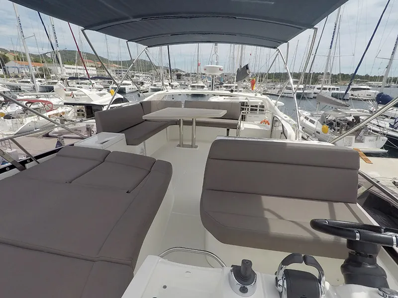 Deck of Serendipity I, a Prestige 500 motorboat at Grad Šibenik, Croatia