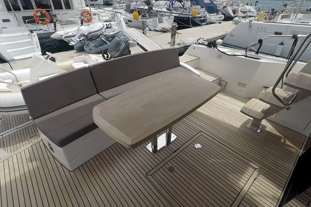 Deck of Serendipity I, a Prestige 500 motorboat at Grad Šibenik, Croatia