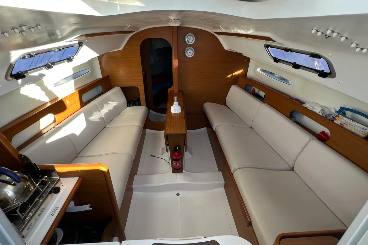 Salon of Marlem, a Beneteau First 25 S sailboat at Kerners, France