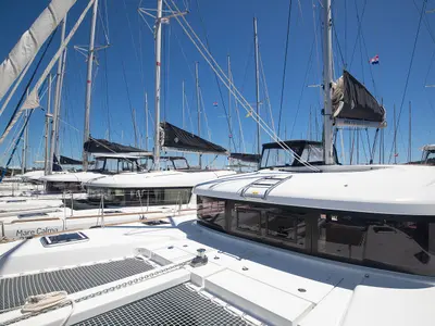 Salon of Mare Ipanema, a Lagoon 40 catamaran at Općina Medulin, Croatia