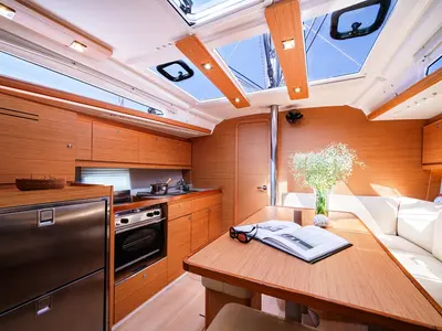 Salon of Artemis, a Dufour 390 GL sailboat at Municipal Unit of Rhodes, Greece