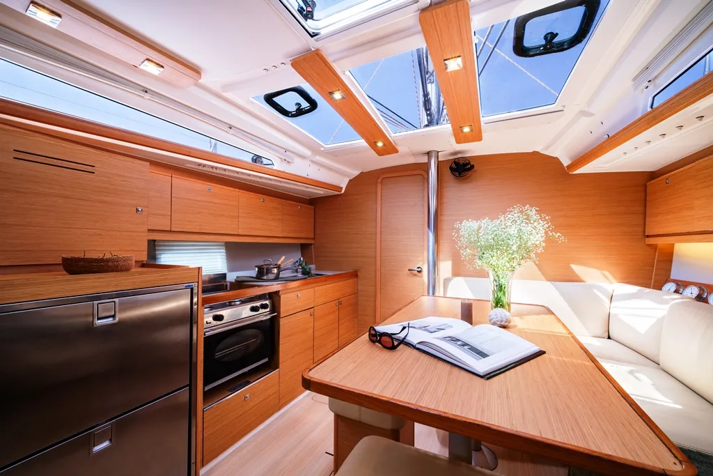 Salon of Artemis, a Dufour 390 GL sailboat at Municipal Unit of Rhodes, Greece