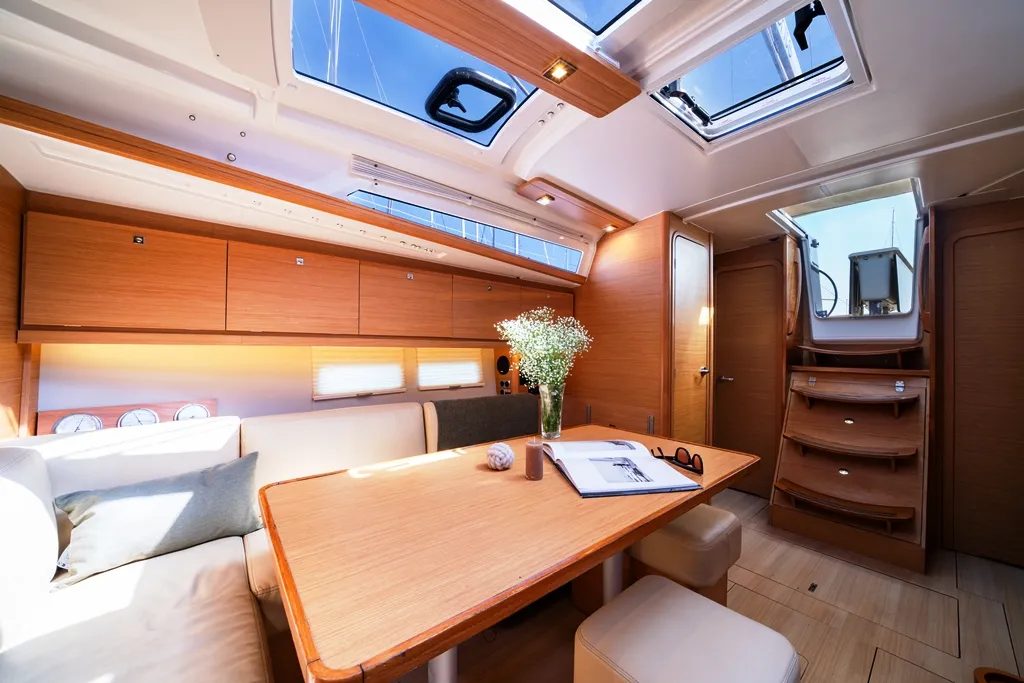 Salon of Artemis, a Dufour 390 GL sailboat at Municipal Unit of Rhodes, Greece