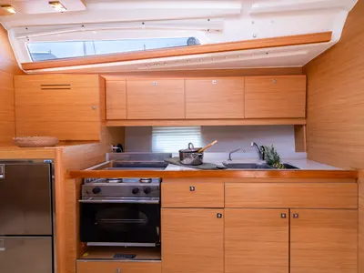 Galley of Artemis, a Dufour 390 GL sailboat at Municipal Unit of Rhodes, Greece