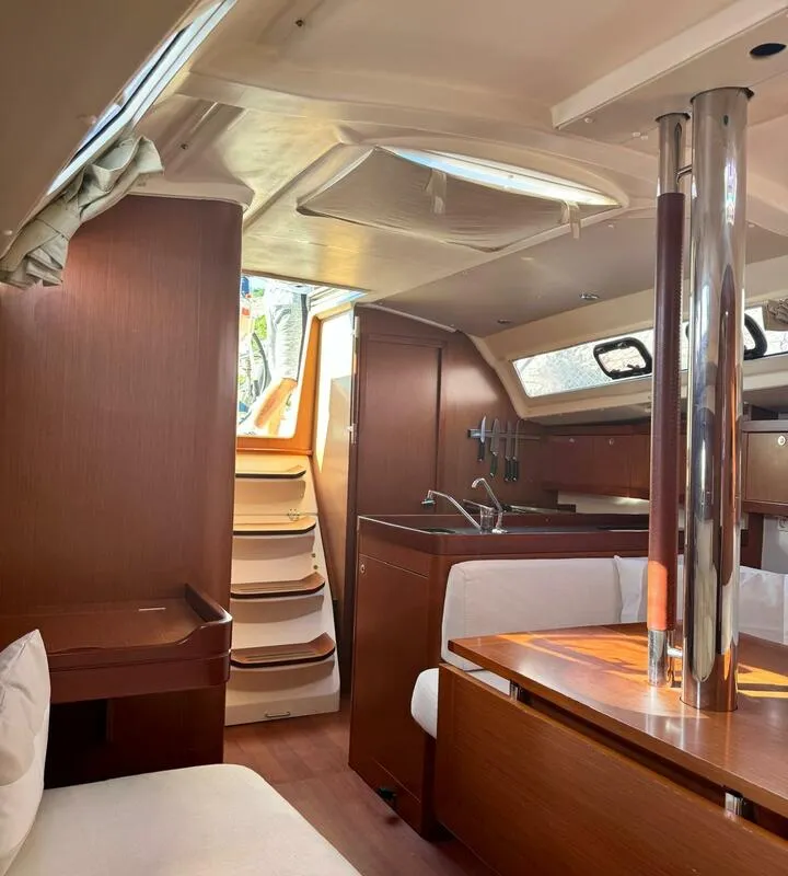 Galley of Finia, a Beneteau Oceanis 34 sailboat at Grad Opatija, Croatia