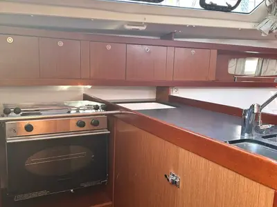 Galley of Finia, a Beneteau Oceanis 34 sailboat at Grad Opatija, Croatia