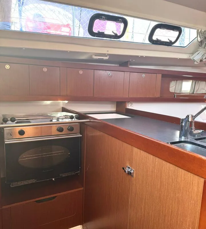 Galley of Finia, a Beneteau Oceanis 34 sailboat at Grad Opatija, Croatia