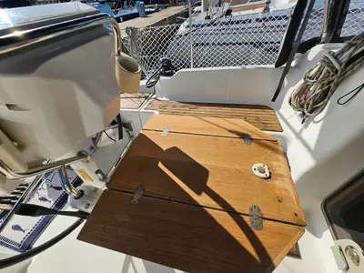 Deck of Finia, a Beneteau Oceanis 34 sailboat at Grad Opatija, Croatia