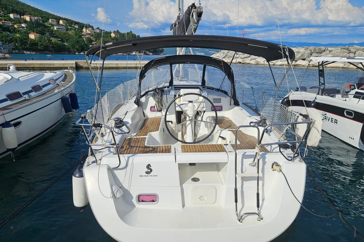 Exterior view of Finia, a Beneteau Oceanis 34 sailboat at Grad Opatija, Croatia