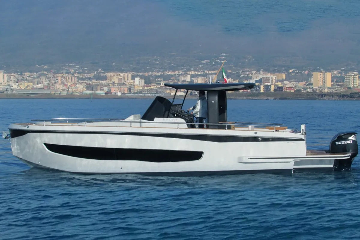 Exterior view of Federika III, a Gulet Italyure 38 motorboat at es Jonquet, Spain