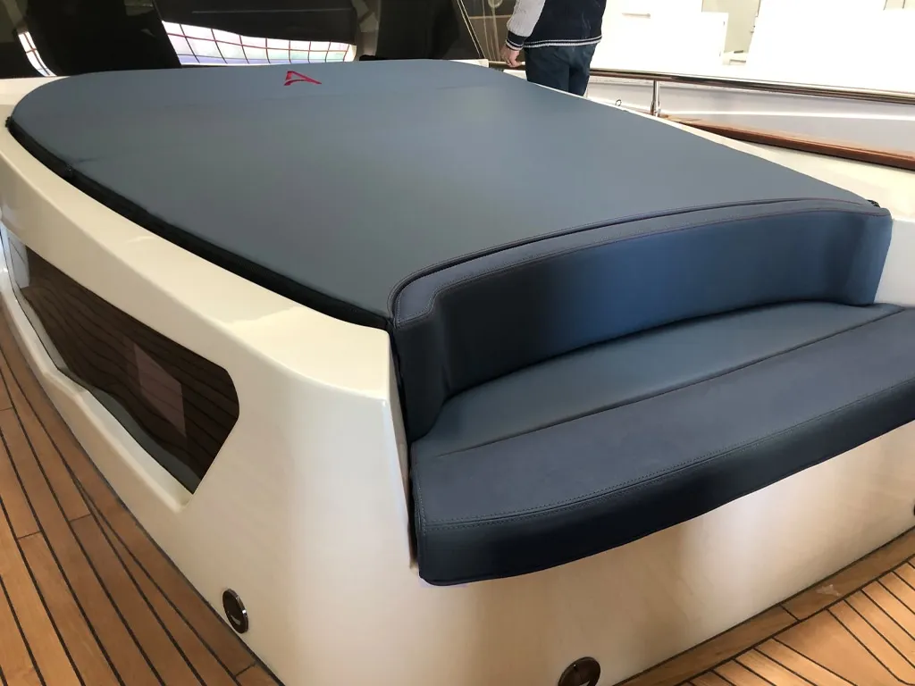 Deck of Federika III, a Gulet Italyure 38 motorboat at es Jonquet, Spain