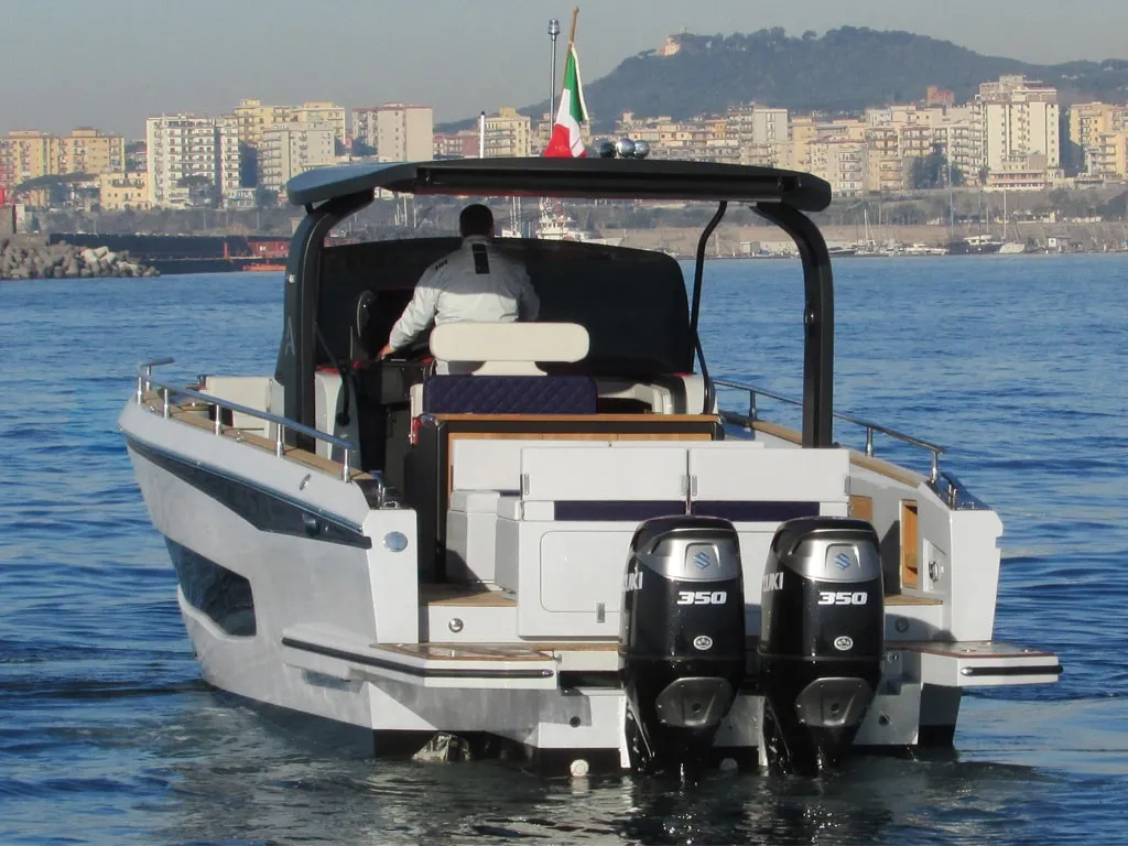 Exterior view of Federika III, a Gulet Italyure 38 motorboat at es Jonquet, Spain