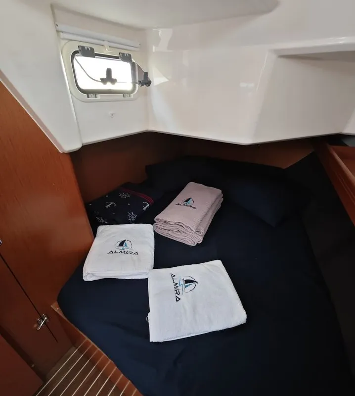 Cabin on Almira, a Bavaria Cruiser 37 sailboat at Fethiye, Turkey