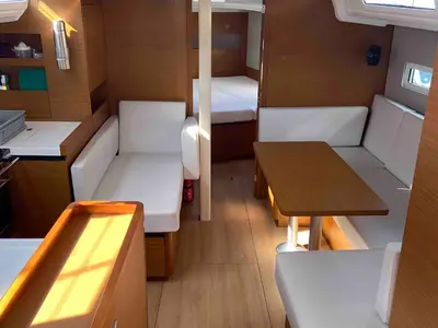 Salon of Fortnite, a Jeanneau Sun Odyssey 410 sailboat at Castellammare di Stabia, Italy