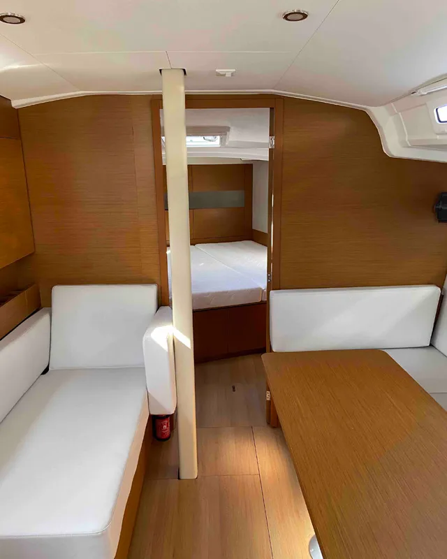 Salon of Fortnite, a Jeanneau Sun Odyssey 410 sailboat at Castellammare di Stabia, Italy