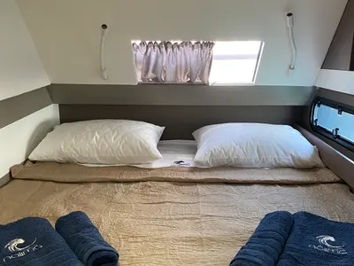 Cabin on Nolima, a Bali 4.1 catamaran at Kontokali, Greece