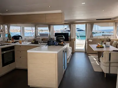 Galley of Princess Karla, a Lagoon 60 catamaran at Grad Kaštela, Croatia