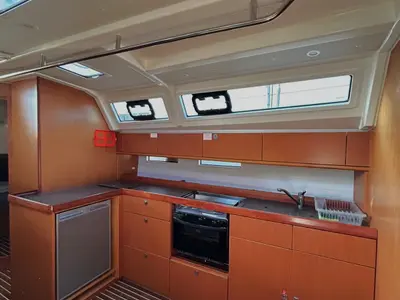 Galley of Leonidas II, a Bavaria Cruiser 46 sailboat at Athens, Greece