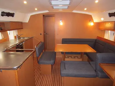 Salon of Alena, a Bavaria Cruiser 45 sailboat at Palma de Mallorca, Spain