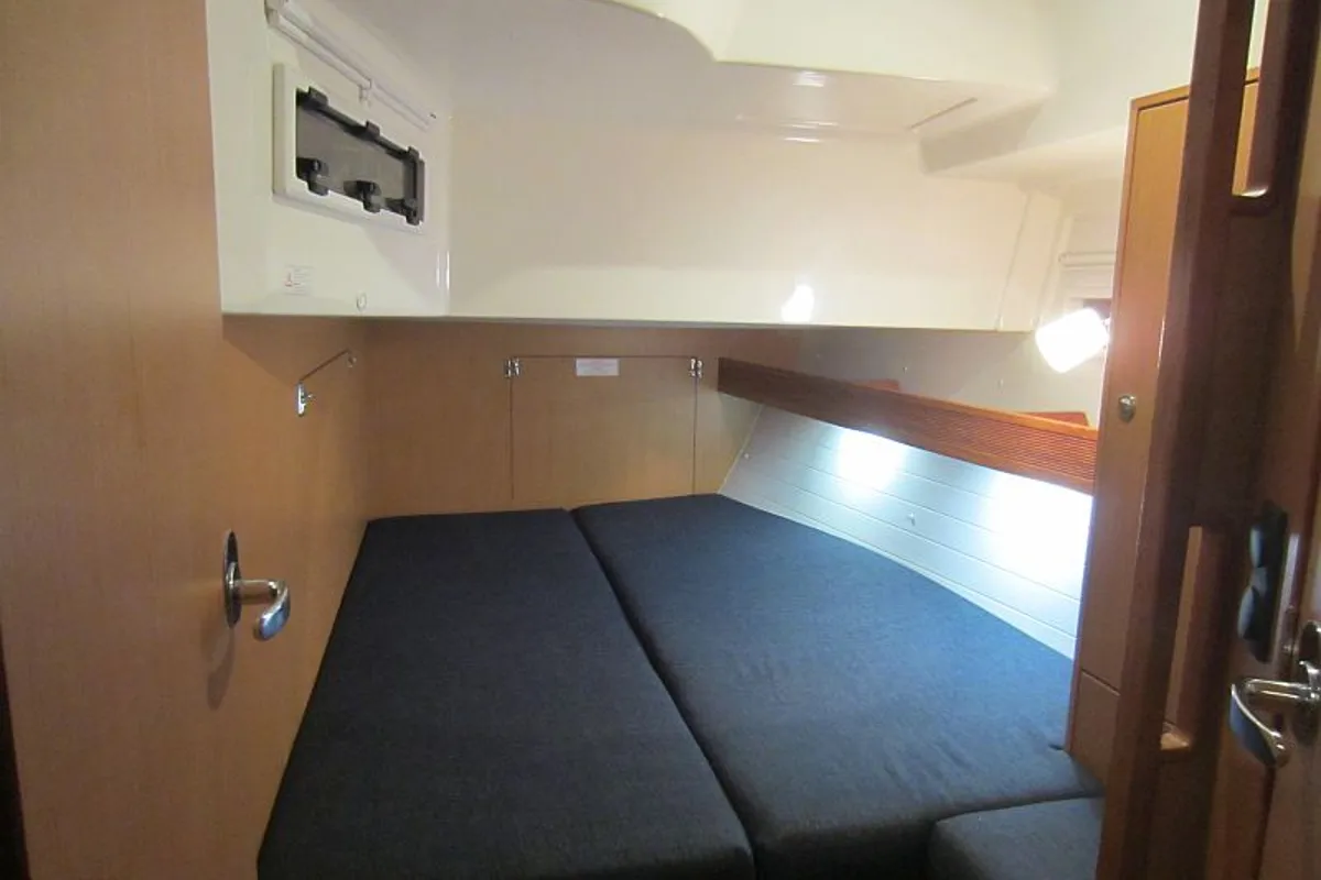 Cabin on Alena, a Bavaria Cruiser 45 sailboat at Palma de Mallorca, Spain