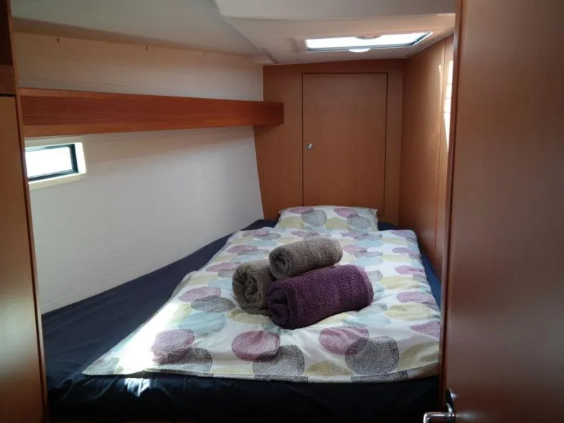 Cabin on Alena, a Bavaria Cruiser 45 sailboat at Palma de Mallorca, Spain