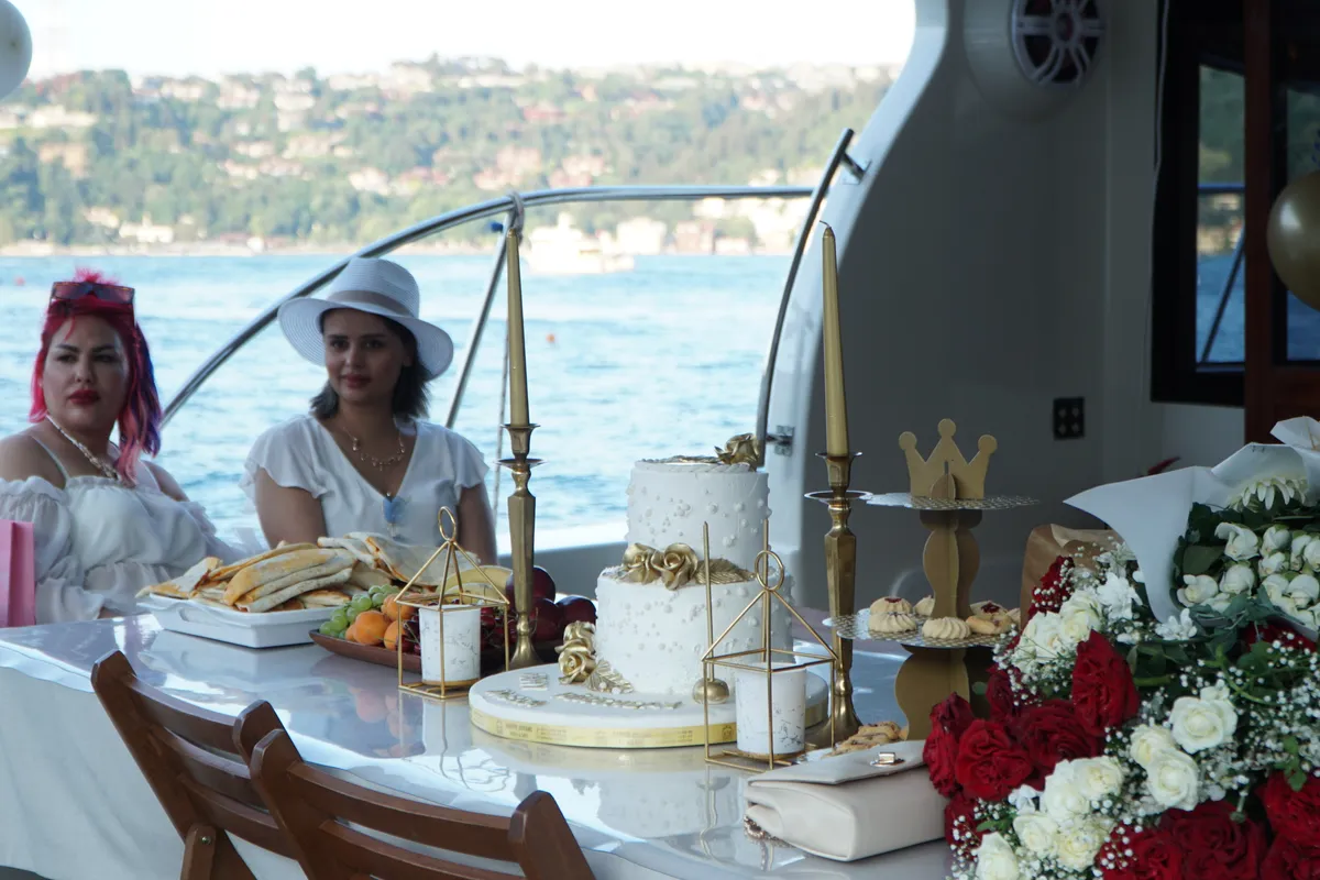 Deck of Defne Sultan, a Gulet Motoryacht motorboat at Kadıköy, Turkey