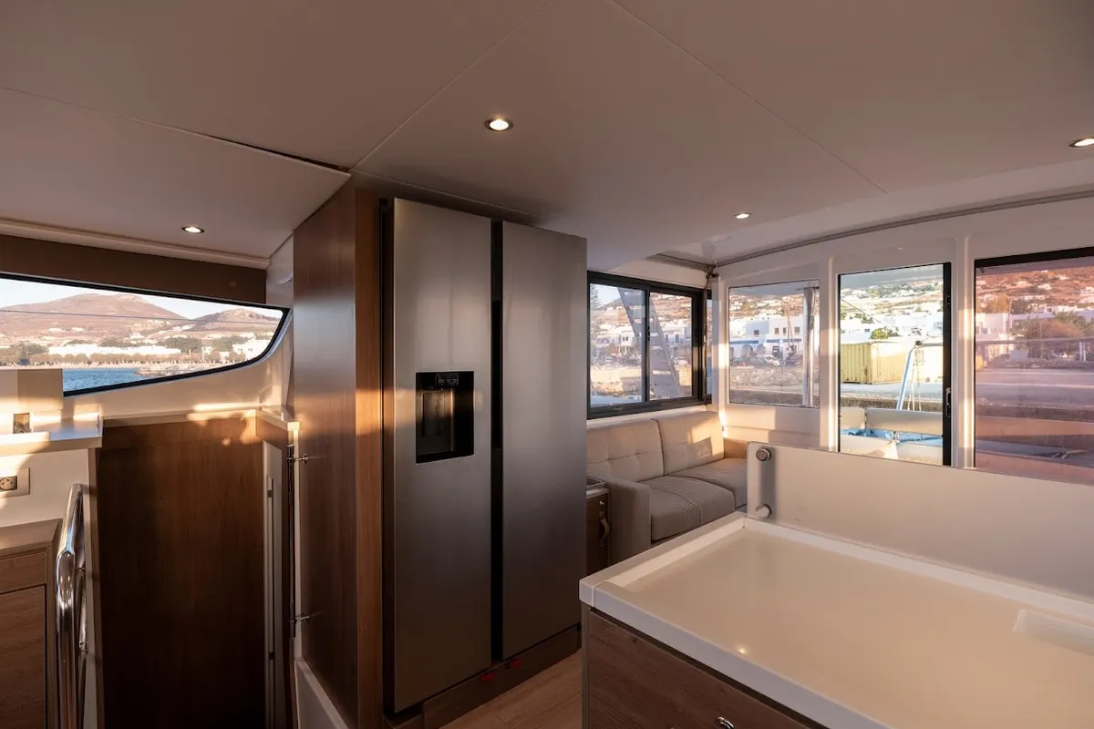 Galley of Gorgo, a Bali 4.4 catamaran at Municipal Unit of Rhodes, Greece