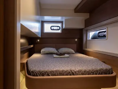 Cabin on Gorgo, a Bali 4.4 catamaran at Municipal Unit of Rhodes, Greece