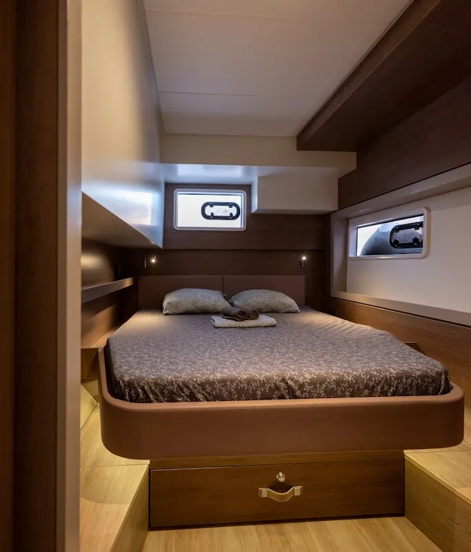 Cabin on Gorgo, a Bali 4.4 catamaran at Municipal Unit of Rhodes, Greece