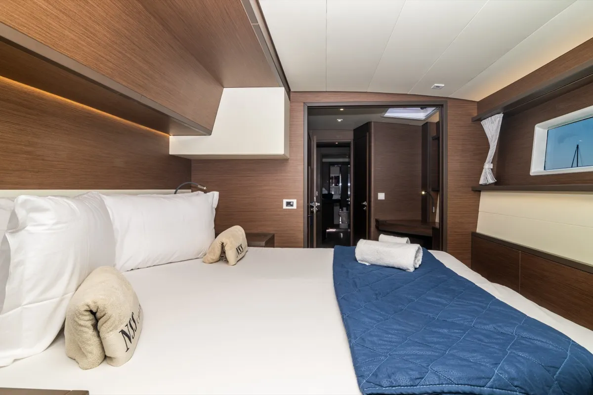 Cabin on Big Daddy, a Lagoon 52F catamaran at Olbia, Italy